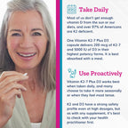 Just Thrive Vitamina K2 MK-7 Más D3 - Suplemento para la Inmunidad, Corazón y Huesos, 60 Cápsulas Vegetales