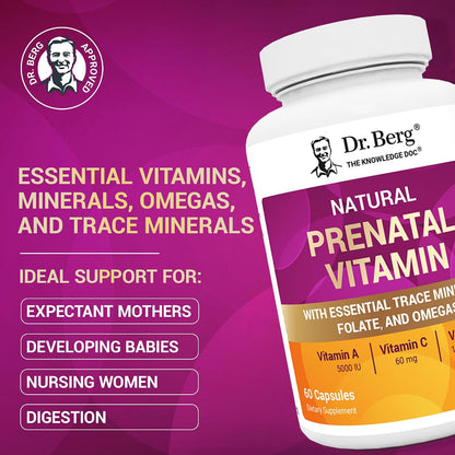 Dr. Berg Vitaminas Prenatales Naturales para – Omega-3 (DHA): Los ácidos grasos DHA contribuyen al desarrollo – Image 3
