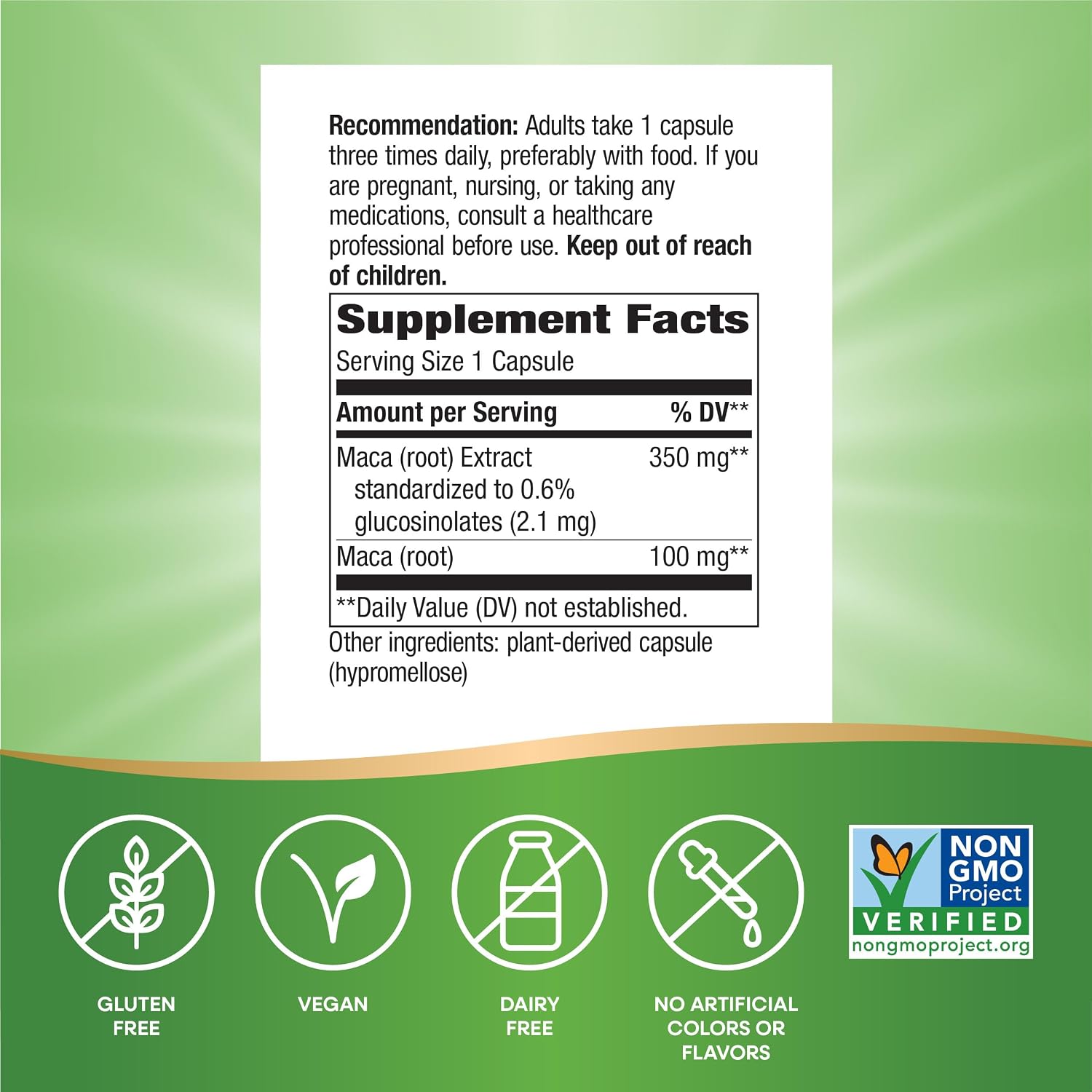 Nature's Way Maca Estandarizada - 60 Cápsulas Veganas