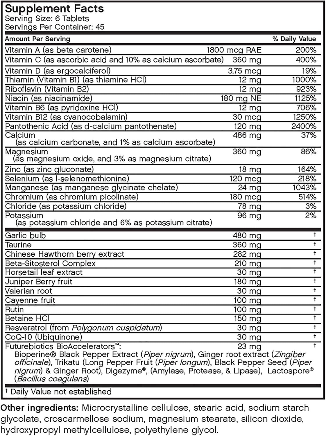 Futurebiotics Pressur-Lo, 270 comprimidos vegetarianos