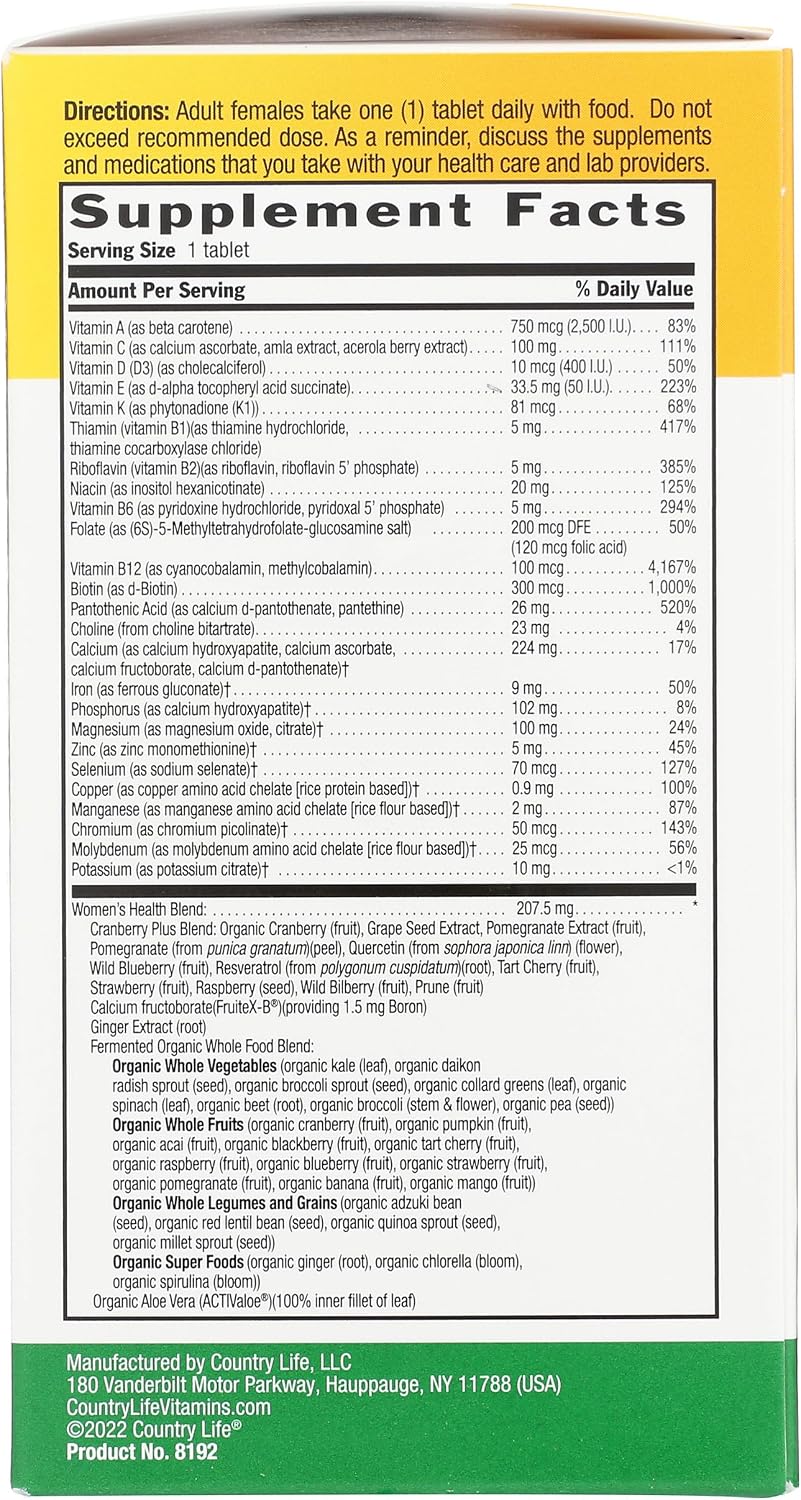 Country Life Multivitamin Women Core Daily 1, 60 Comprimidos