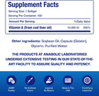 Vitamina A 10000 UI - Suplemento de Aceite de Hígado de Bacalao con Retinoides de Amplio Espectro - 100 Cápsulas Blandas - Anabolic Laboratories