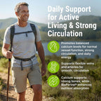 CRYSTAL PEAKS NUTRITION Suplemento para Venas y Arterias - Apoyo a la Circulación Sanguínea con Calcio, Vitaminas K2 y D3 - 60 Comprimidos
