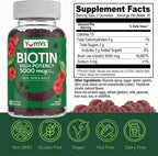 YUM-V'S YumVs Biotin Gummies 5000mcg - Sabor Frambuesa - 60 Gominolas (Envase de 2)