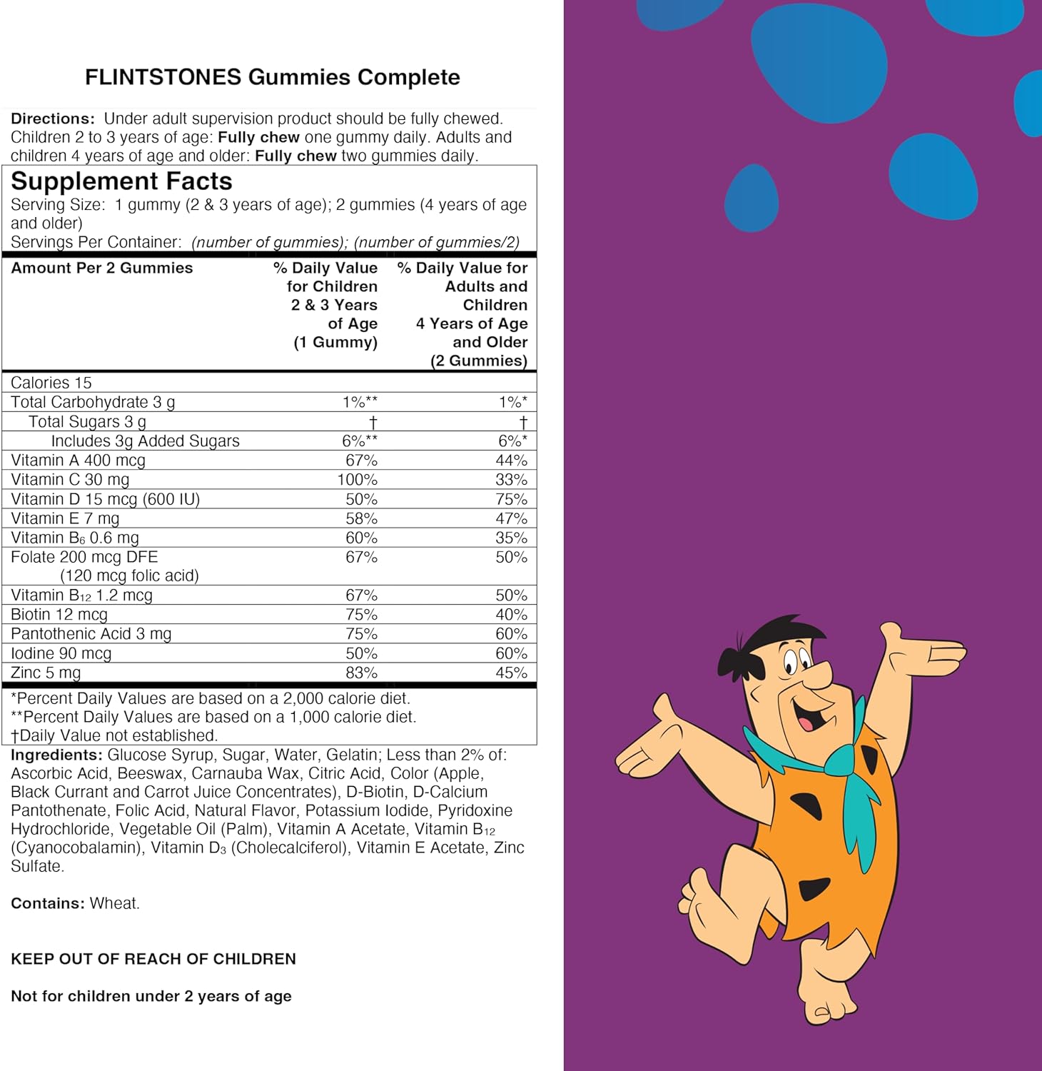 Flintstones Vitaminas Completas Gomitas Multivitamínicas para Niños - 180 Gomitas