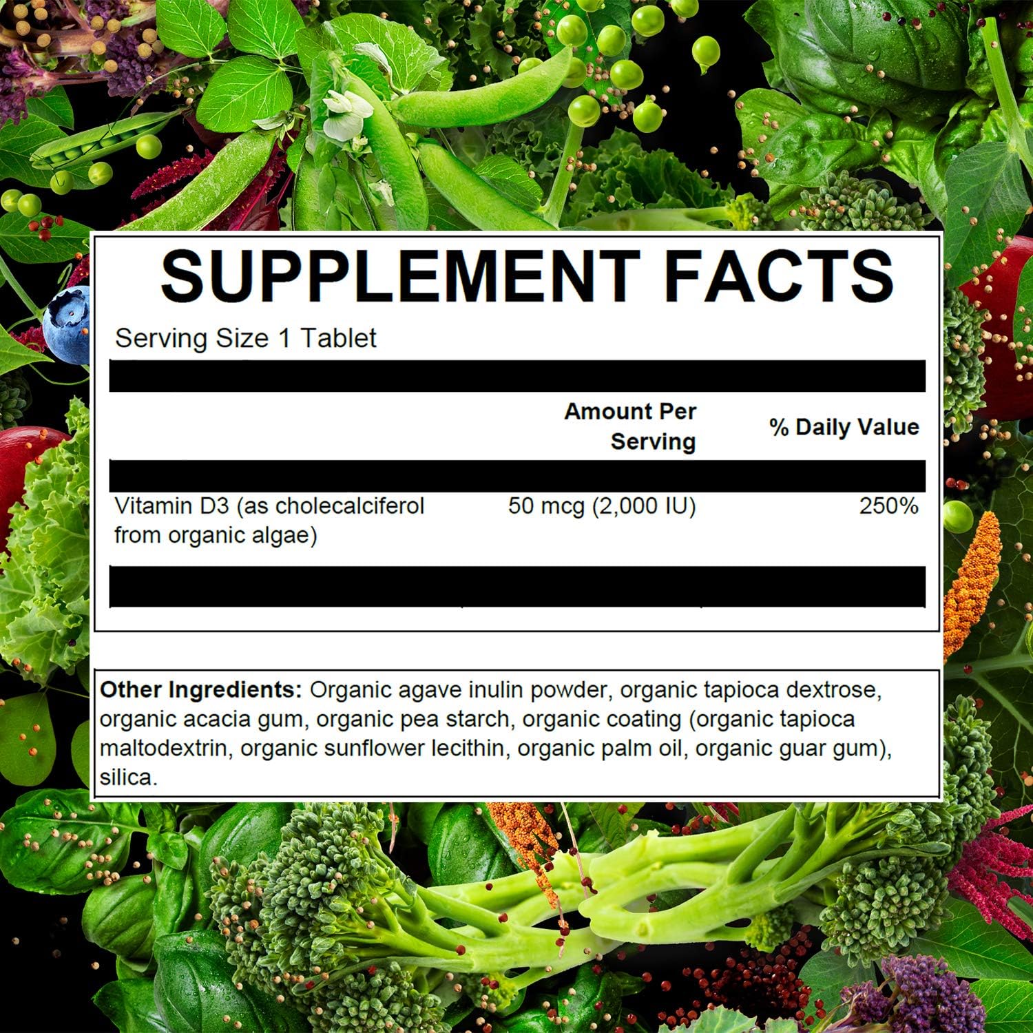 PlantFusion Vitamina D3 Vegana 2000UI - 60 Comprimidos