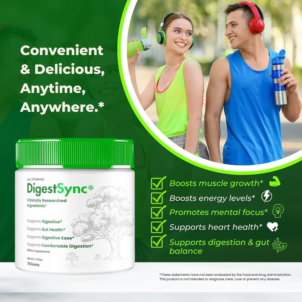 DIgestSync Gut Health Powder - Fórmula Avanzada - Polvo Natural para Soporte Digestivo (2 Paquetes)