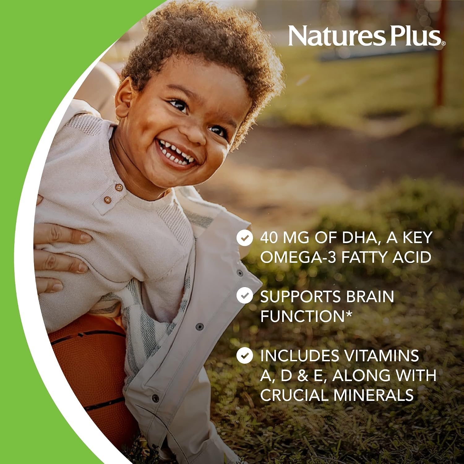 NaturesPlus Animal Parade DHA - Comprimidos masticables para niños - Sabor cereza natural - 90 comprimidos con forma de animal - Omega-3 DHA vegetariano