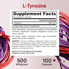 Jarrow Formulas L-Tyrosine 500 mg - 100 Cápsulas