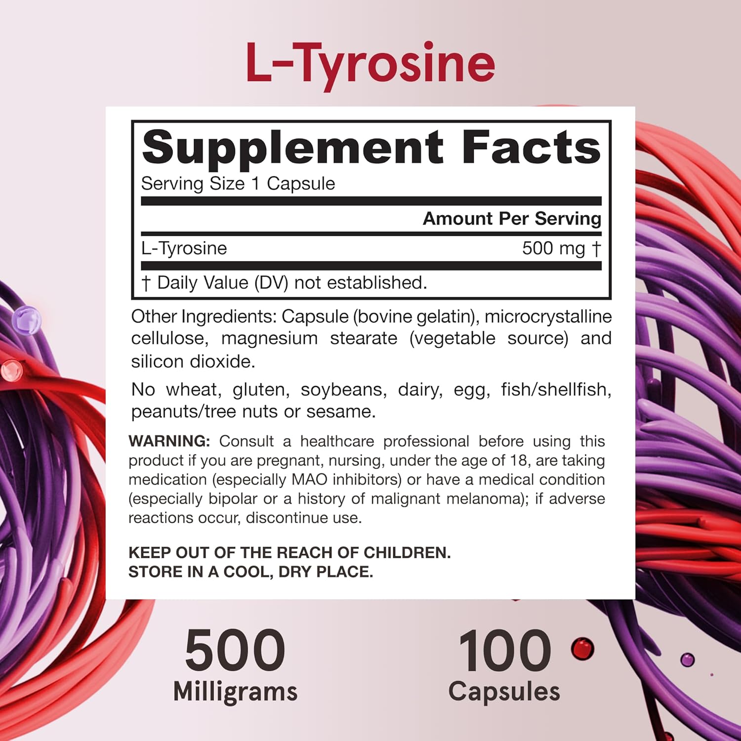 Jarrow Formulas L-Tyrosine 500 mg - 100 Cápsulas