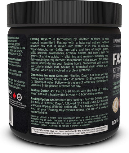 Innotech Nutrition Fasting Days - Mezcla para Ayuno Intermitente con 42 Ingredientes Esenciales y Electrolitos - Limón Té – Image 3