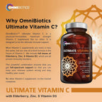 OmniBiotics Ultimate Vitamina C 2000 mg con Zinc, Saúco y D3 – 120 Comprimidos Veganos