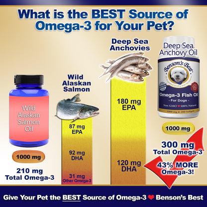 Benson's Best Omega 3 Aceite de Pescado para Perros - Cápsulas de Aceite de Anchoa - 200 Cápsulas de 1000 mg - 100% Puro, – Image 2
