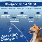 Vital Planet - Alaskan Omega-3 Masticables para Perros, Aceite de Pescado Salvaje de Alaska – 30 Masticables Sabor Hickory