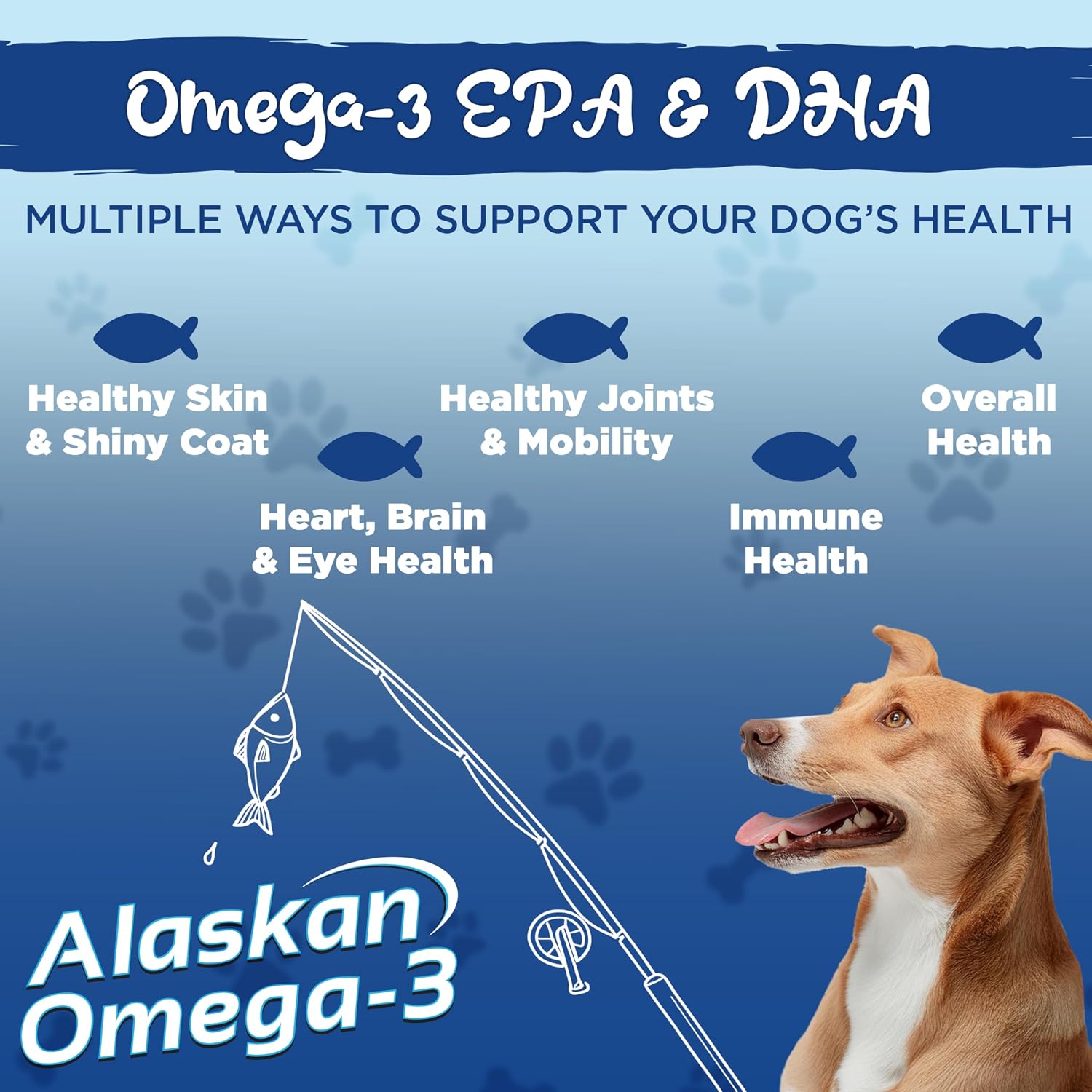Vital Planet - Alaskan Omega-3 Masticables para Perros, Aceite de Pescado Salvaje de Alaska – 30 Masticables Sabor Hickory