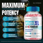 Prime Vigor XL Extreme Gummies - Gomitas de apoyo al rendimiento para hombres (5 paquetes)