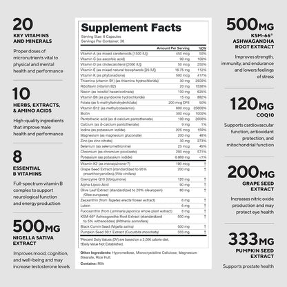 LEGION Triumph Multivitamínico para Hombres - 21 Vitaminas y Minerales - 30 Dosis – Image 2
