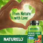 NATURELO Suplemento de Cerebro de Alimentos Integrales - Memoria y Concentración - 60 Cápsulas Vegetales