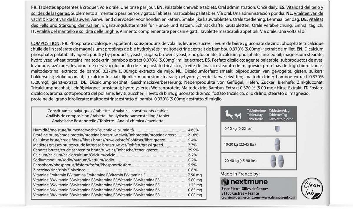 Dermoscent Keravita® Suplemento Alimenticio para la Piel y el Pelaje de Perros y Gatos - 30 Comprimidos Sabor a Pollo – Image 9