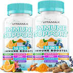 Vitamax 10-en-1 Defensa Inmunológica con Saúco, D3, Selenio, Quercetina, Zinc, Vitamina C, Jengibre, Cúrcuma, B6, Equinácea – 60 Cápsulas