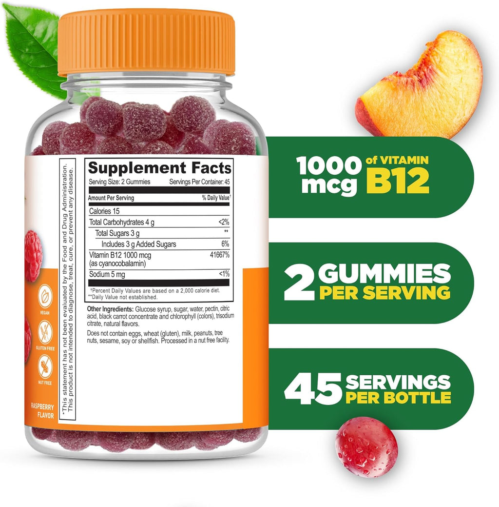 Lifeable Vitamin B12 Gummies 1000 mcg - 90 Gominolas para Adultos