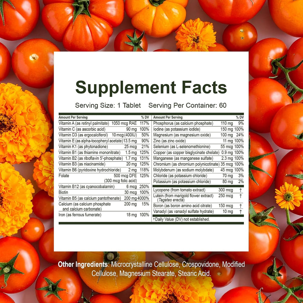 Noor Vitamins Multivitamínico Halal Diario para Mujeres y Hombres, 60 Comprimidos