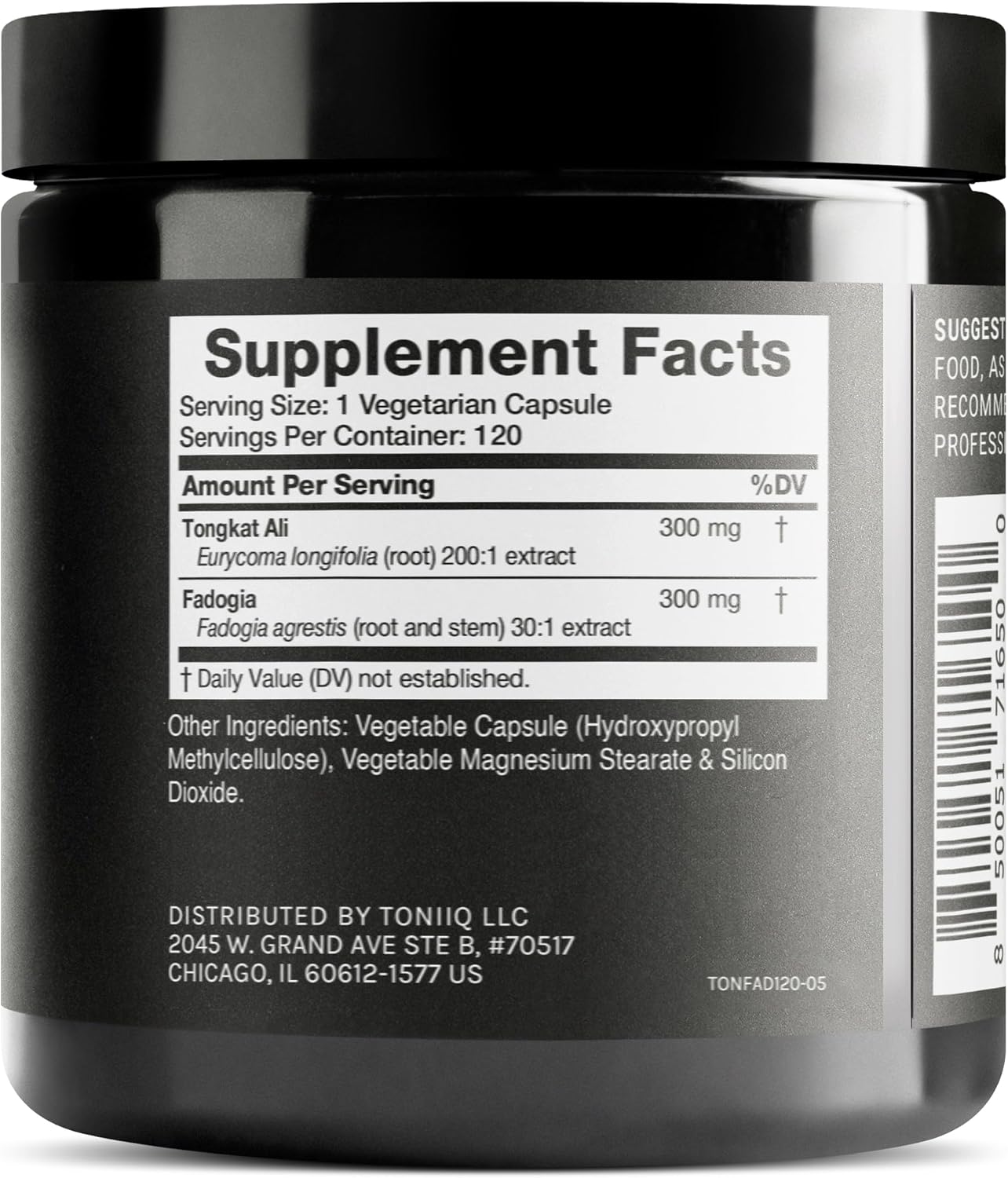 Tongkat Ali Fadogia Agrestis - Ultra High Potency 200:1 Tongkat Ali & 30:1 Fadogia Agrestis - 2% Eurycomanone - Third-Party Lab Tested - 120 Capsules