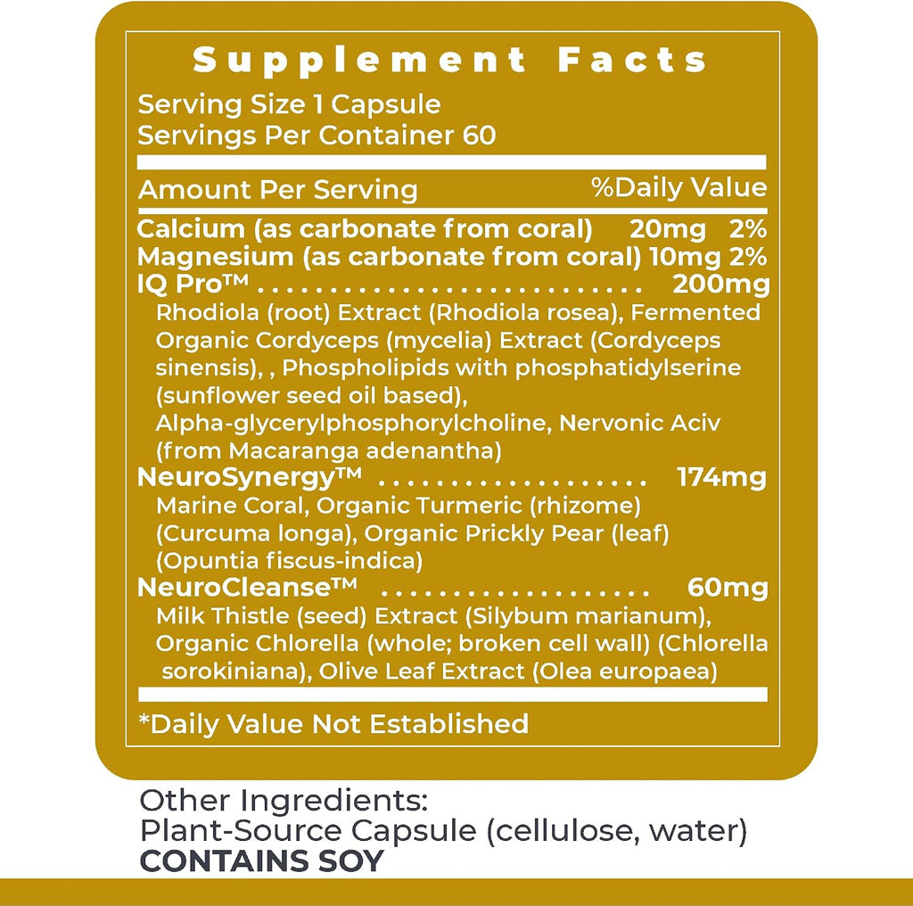 Premier Research Labs CereVen - Suplemento Cerebral Herbal para Memoria y Enfoque con Rhodiola Rosea - 60 Cápsulas Vegetarianas