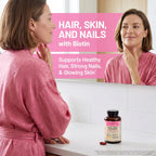 NatureWise Vitamina para Cabello, Piel y Uñas, Biotina 5000mcg con Ácido Hialurónico, Colágeno, Vitaminas C, Complejo B, D3, A, E y Hierro - No OGM, Sin Gluten - 270 Cápsulas Blandas (Suministro para 3 Meses)