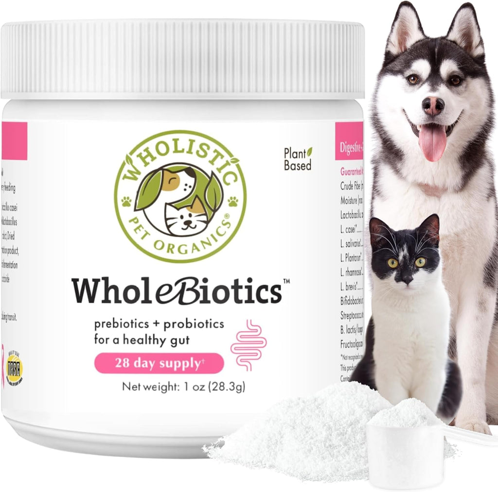 WholeBiotics Daily Probiotics for Dogs - Digestive & Immunity Support - 9 Strains - 28 Doses
