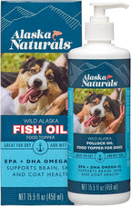 Aceite de Pescado Salvaje de Alaska Alaska Naturals para Perros - Suplemento Líquido Omega 3 EPA DHA, 946 ml (32 oz) con Bomba