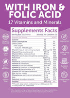 Lunakai Fabricado en EE. UU. Vitaminas Prenatales 17-en-1 con Hierro y Ácido Fólico – Deliciosas Gomitas Prenatales Diarias para el Bienestar Materno, 60 unidades