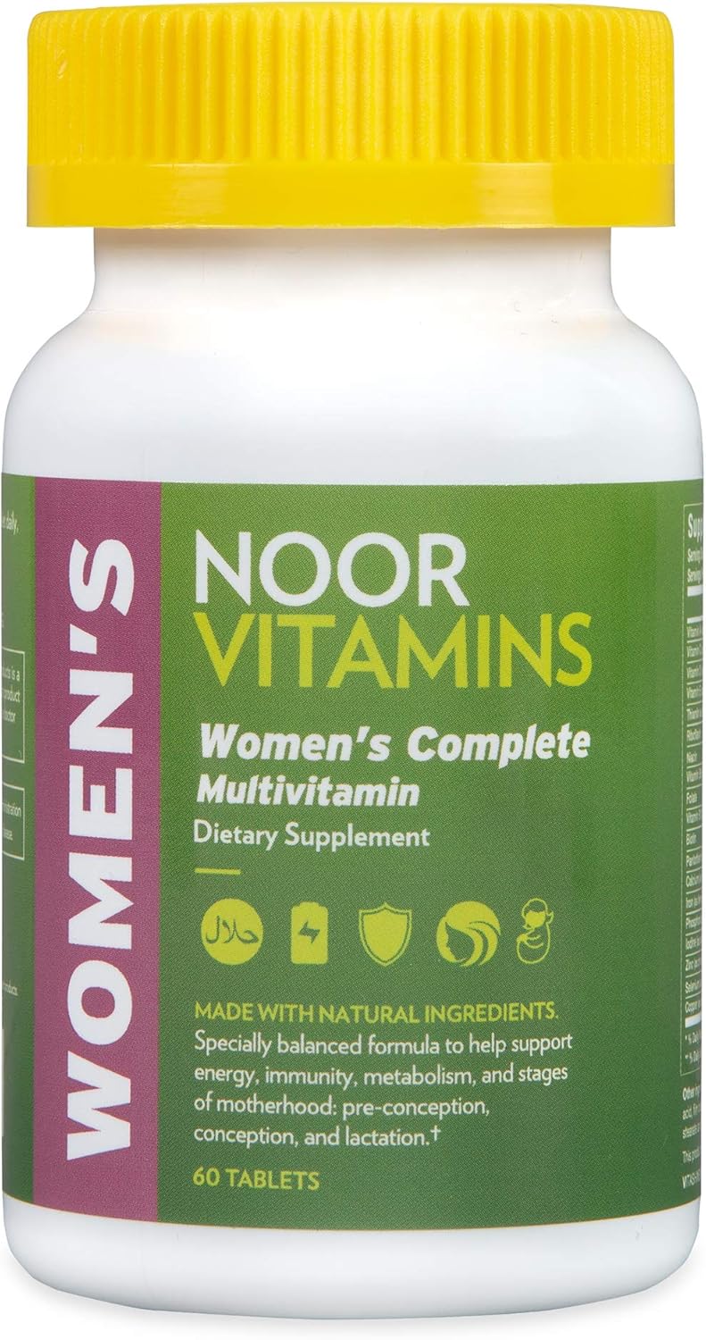 Noor Vitamins Multivitamínico para Mujeres Halal y Vegano | 60 Cápsulas (2 Meses)