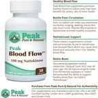 Peak Pure & Natural Peak Blood Flow - Nattokinasa 100mg - 30 Cápsulas