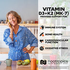 Nootropics Depot Vitamina D3+K2 con Vitamina C - 365 comprimidos - 125μg (5000 UI) - Año de suministro