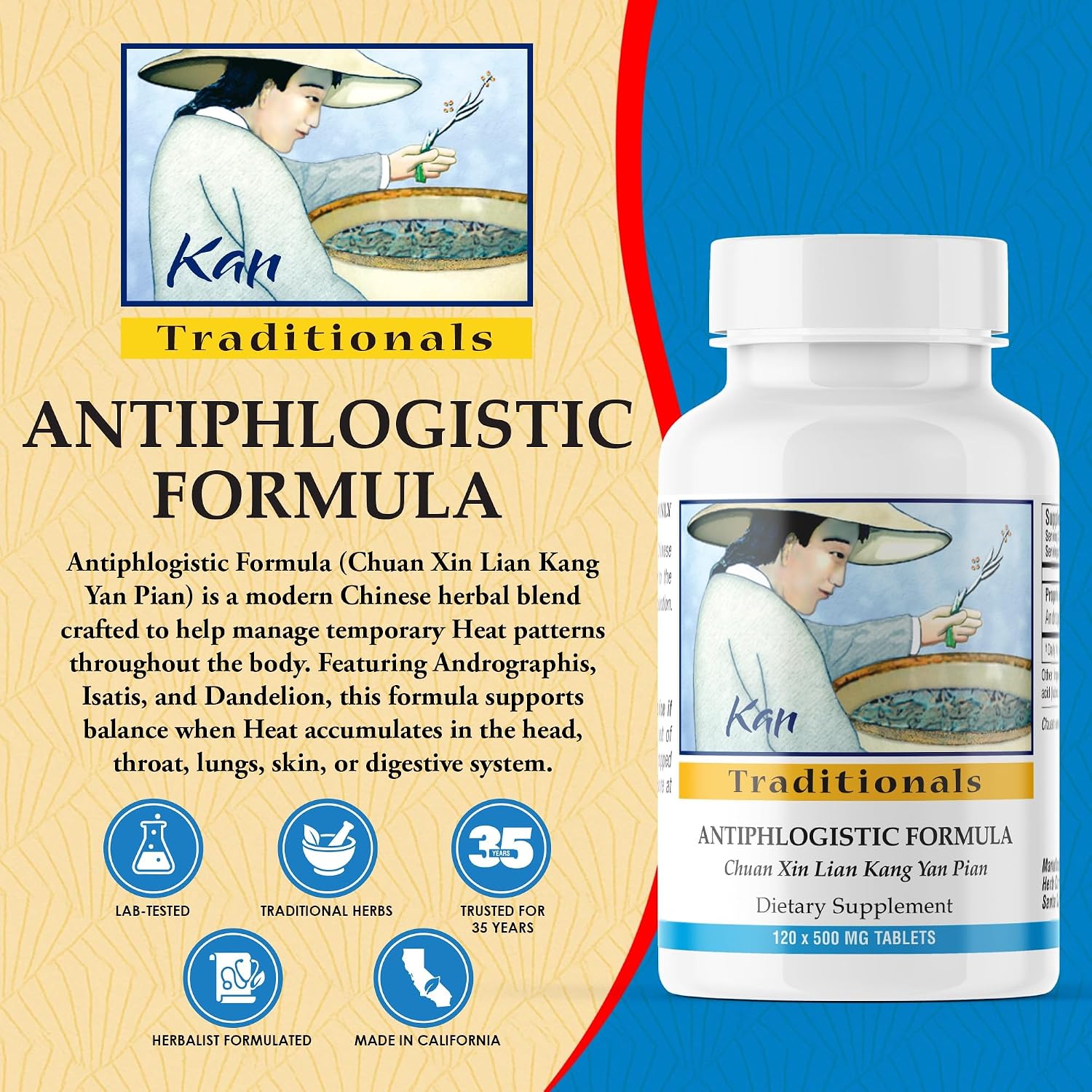 Antiphlogistic Formula Tablets – Kan Herbs Company (120 tabletas)