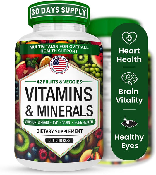 AAMATEC LIFE Multivitamínico con Zinc y Mezcla de 42 Frutas y Verduras - 60 Cápsulas