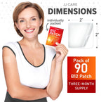 JJ CARE Parche de Vitamina B12 (90 Parches) – Parches Transdérmicos Naturales para Energía
