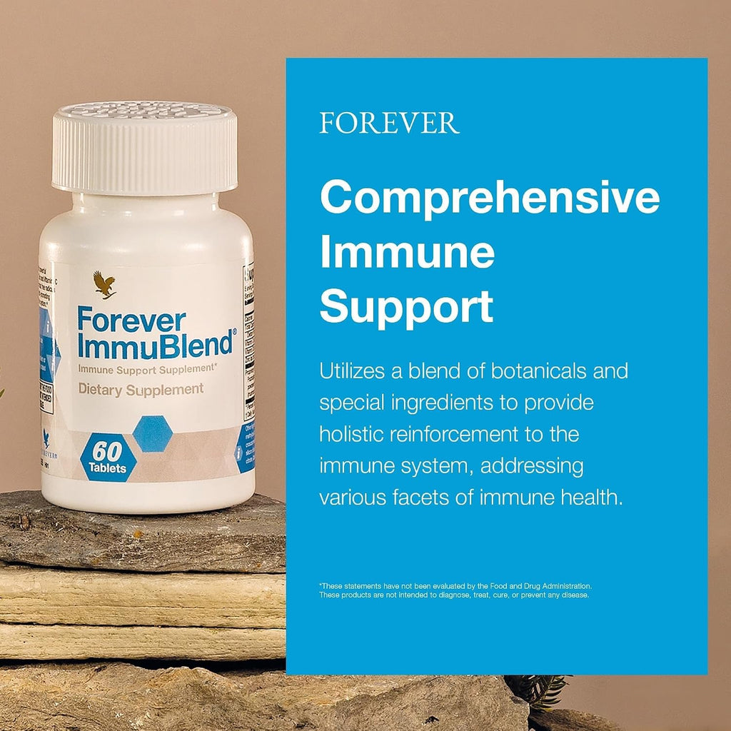 Forever ImmuBlend – Suplemento de apoyo inmunológico con botánicos, vitaminas D y C, setas maitake y shiitake – 60 comprimidos