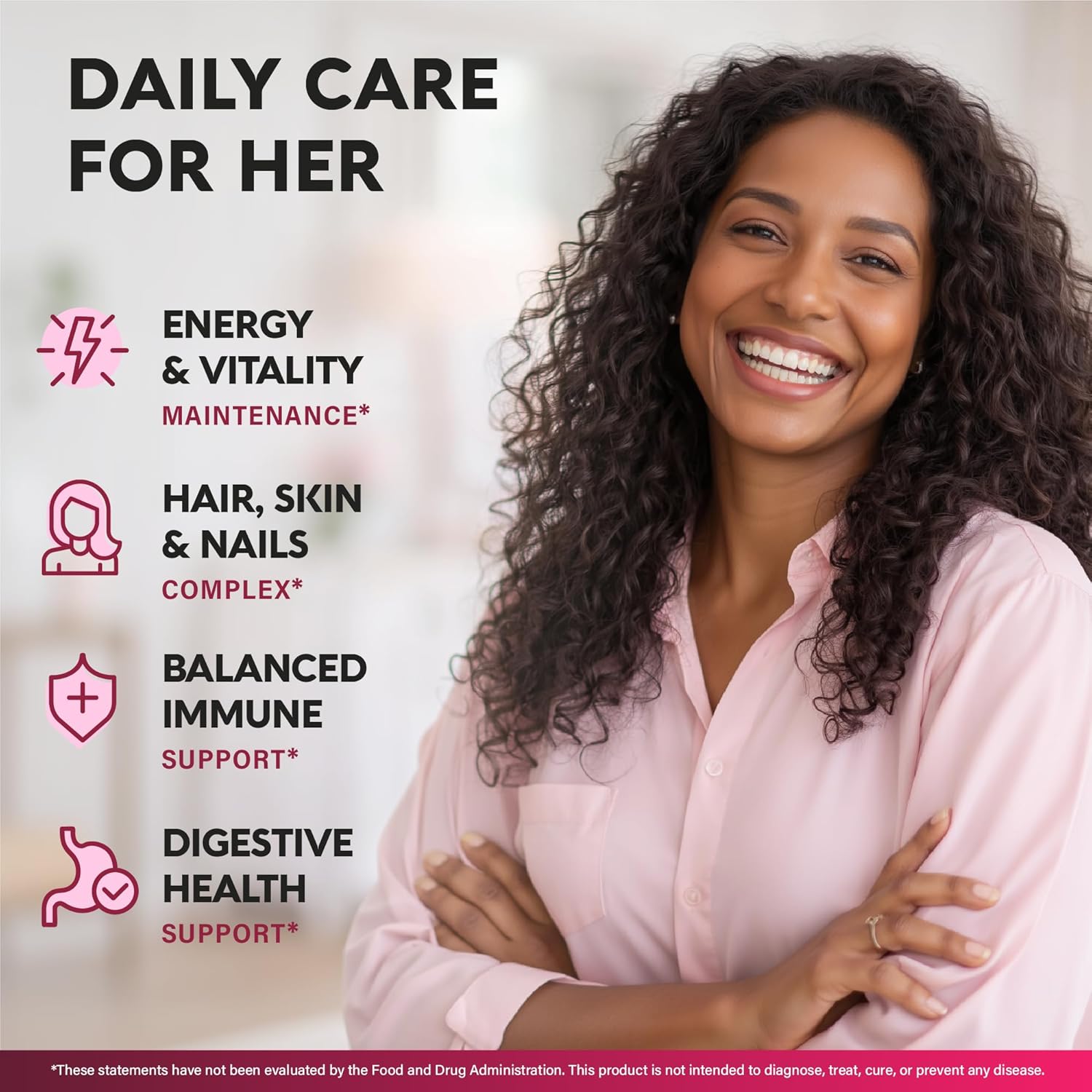 NUTRAHARMONY Multivitamínico para Mujeres 47 en 1 con Complejo B, Hierro y Alimentos Integrales - 90 Cápsulas (3 Meses)