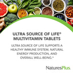 NaturesPlus Ultra Source of Life Multivitamínico - 180 Comprimidos