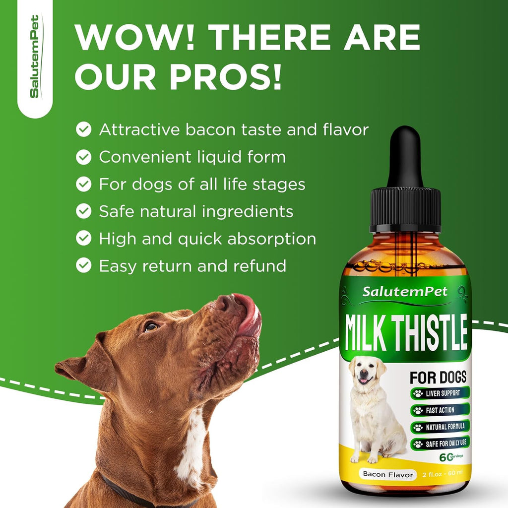 Cardo Mariano para Perros - Suplemento Hepático Natural - Sabor Bacon - 60 ml