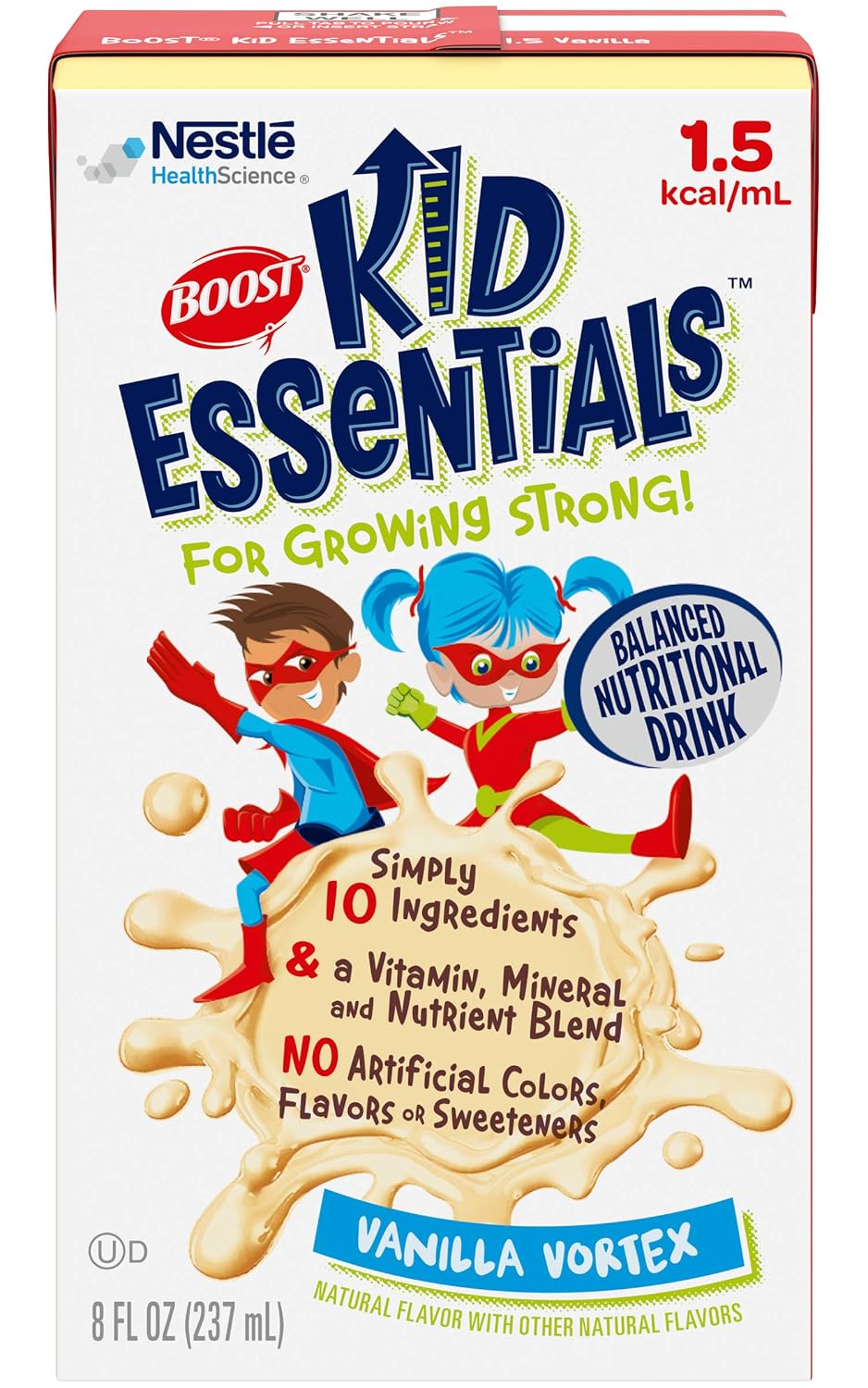 Boost Kid Essentials 1.5 Bebida Nutricional Equilibrada con Vitaminas y Minerales (8 oz, Pack de 6, Vainilla)