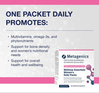 Metagenics Wellness Essentials Women’s - Sobres Diarios - Multivitamínico, Omega-3 y Antioxidantes - No-GMO, Sin Gluten (30 Sobres)