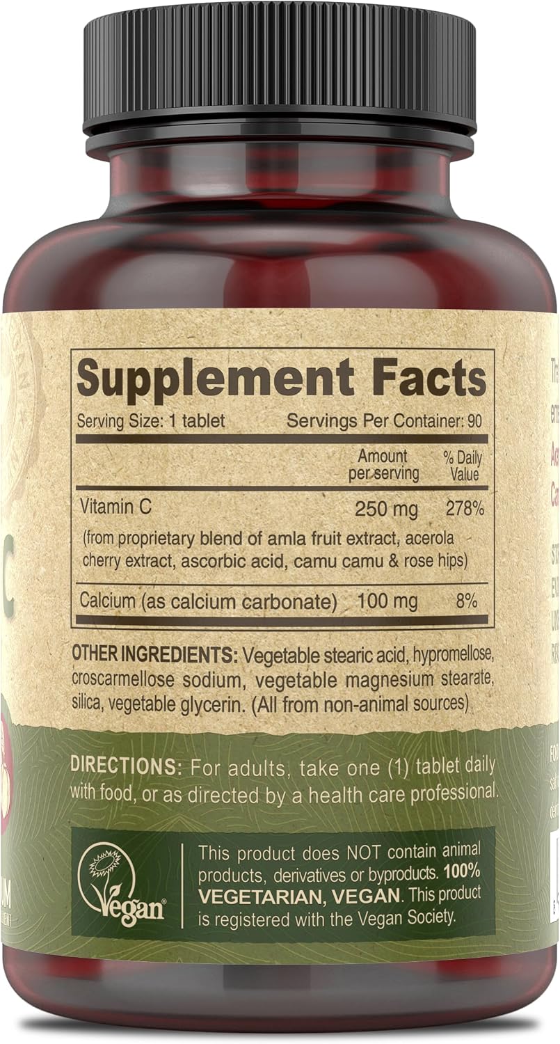 DEVA Vegan Vitamins - Vitamina C Vegana Multifuente - 90 Comprimidos