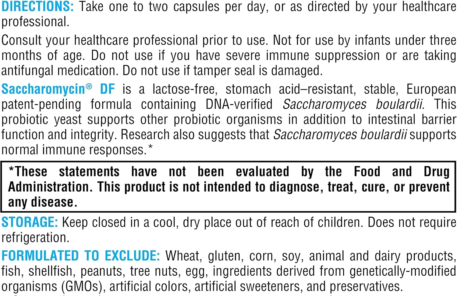 XYMOGEN Saccharomycin 10B - 50 mg Saccharomyces boulardii - 60 Cápsulas