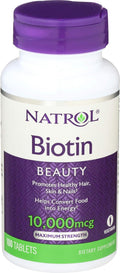 Natrol Biotina 10.000 mcg 100 Comprimidos