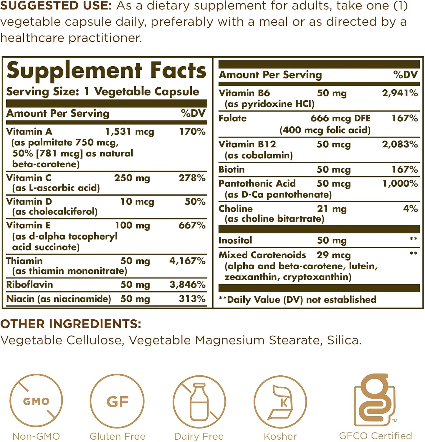 Solgar Vitaminas Sólo Cápsulas Vegetales 90 Unidades