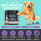 Googipet Probióticos para Perros - Salud Digestiva e Inmunitaria - Masticables con Prebióticos, Probióticos y Enzimas - 6 Mil Millones UFC - Sabor a Pato