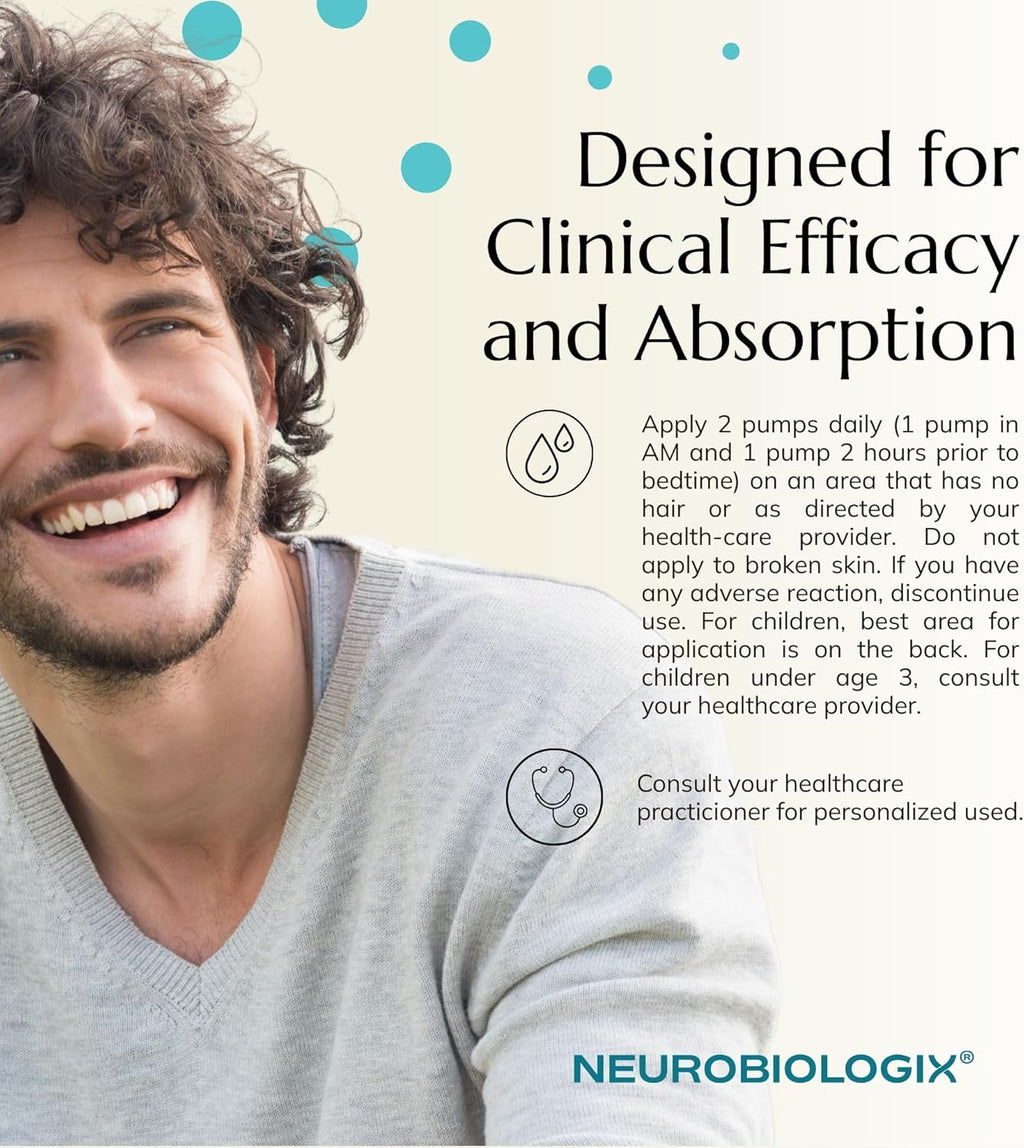 Neurobiologix Methylation Pro Crema Tópica para Hombres y Mujeres, Complejo de Vitaminas B Bioactivas con Metilfolato, B6, B12, D3 y K1, favorece la Energía Celular, Metilación y Salud del Sistema Nervioso, 60 ml (120 dosis)